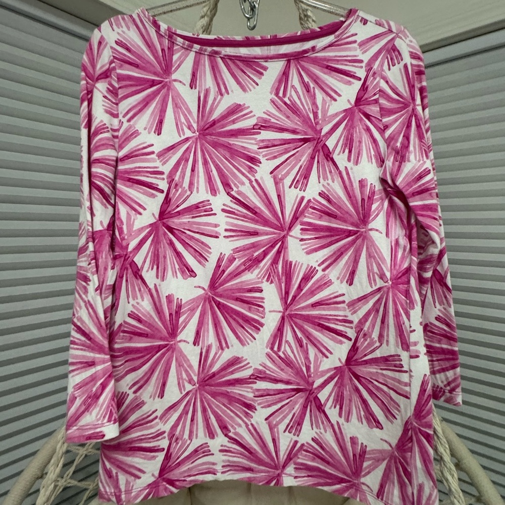 Talbots Pink Floral Long Sleeve Top